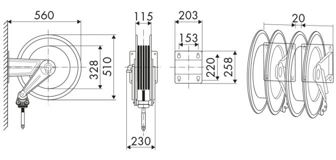 Real Ezy 530 Series Manual Rewind Hose Reel - Retra Group