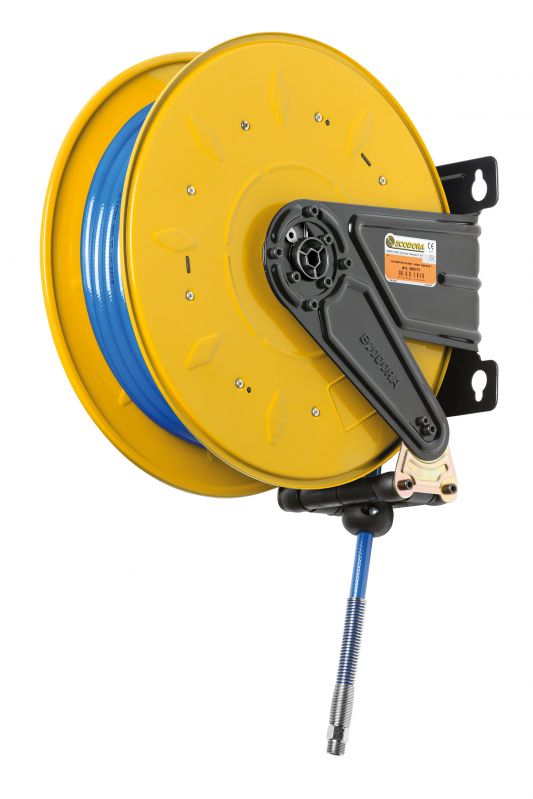 Hose reel and cable reel, Spring hose reel - Painted steel hose